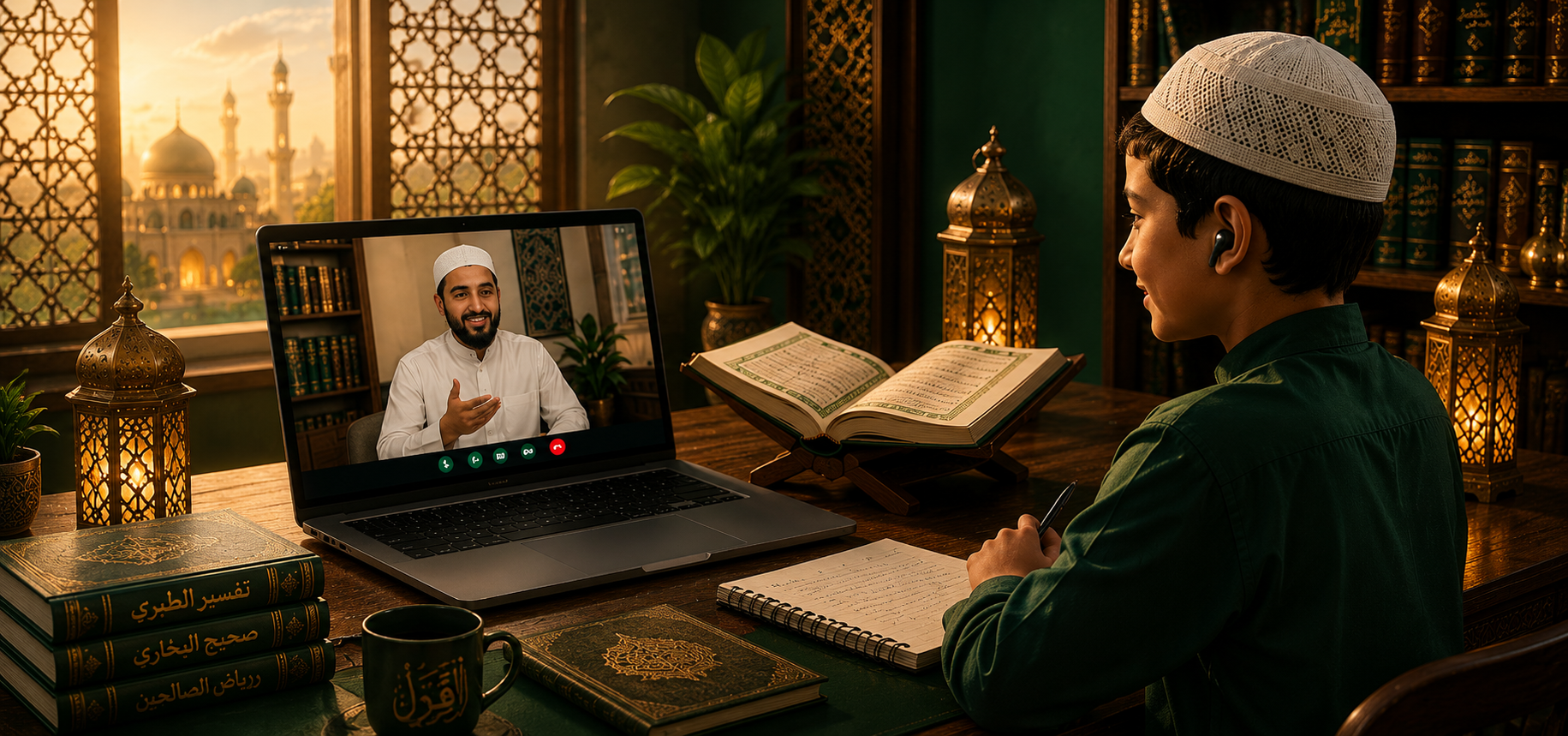 Online Quran class with students worldwide